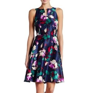 Shantung Fit and Flared With CF Neck Drop